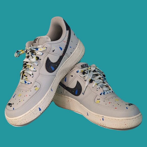 Nike Air Force 1 Low Paint Splatter Men's Size 7 Preowned - Picture 4 of 10